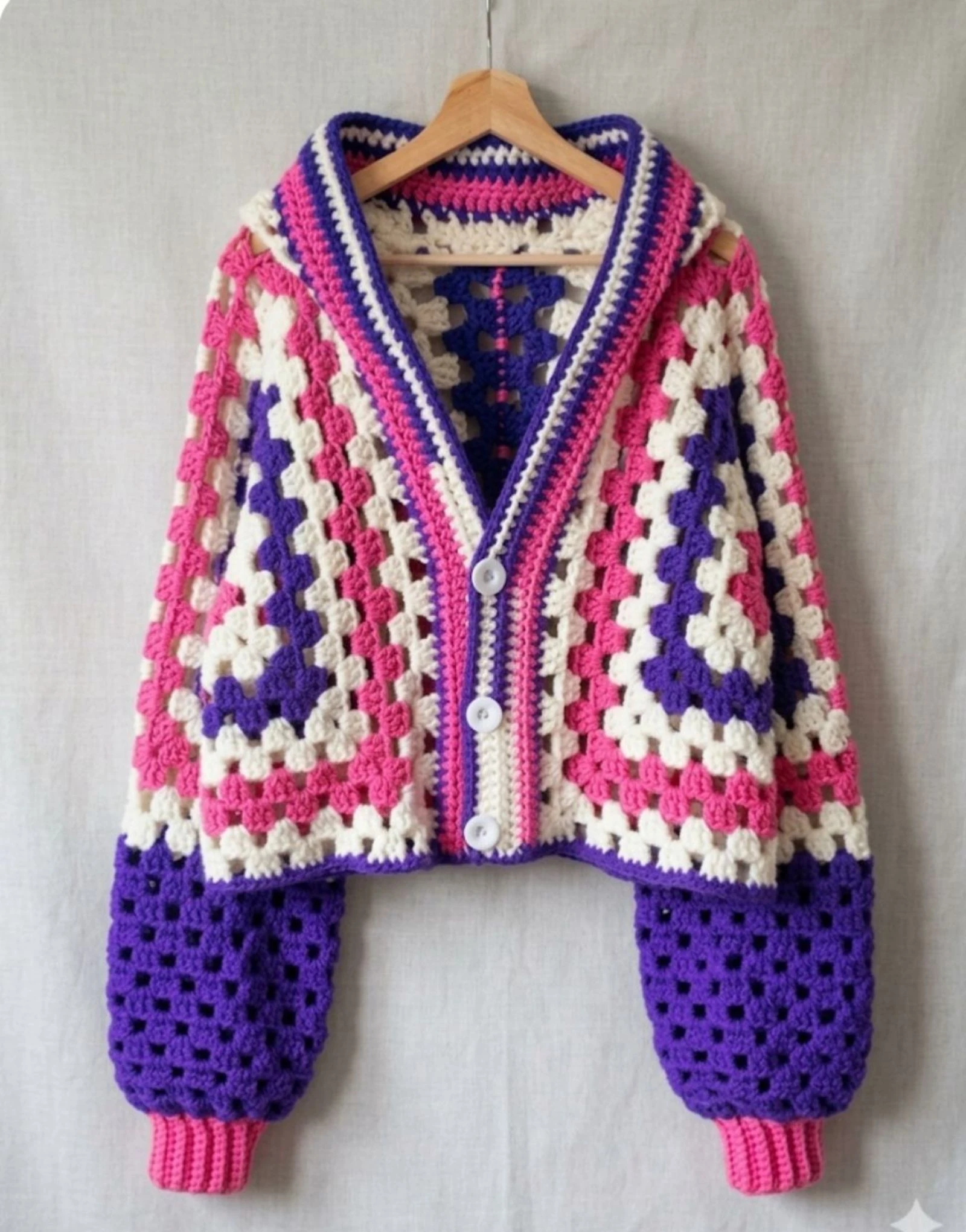 Veste avec capuche en crochet – photo 5